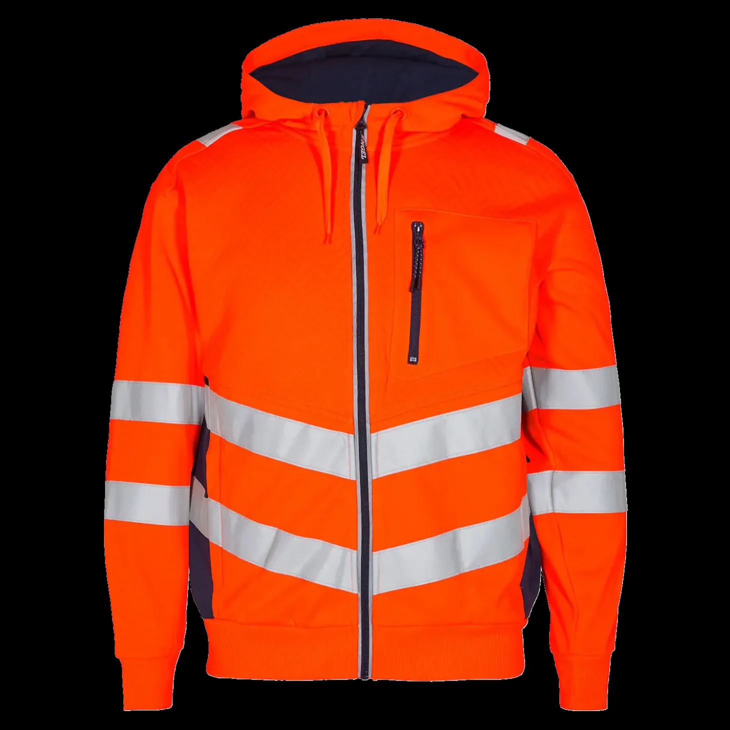 ENGEL Safety sweat cardigan orange/blue ink str. 2XL