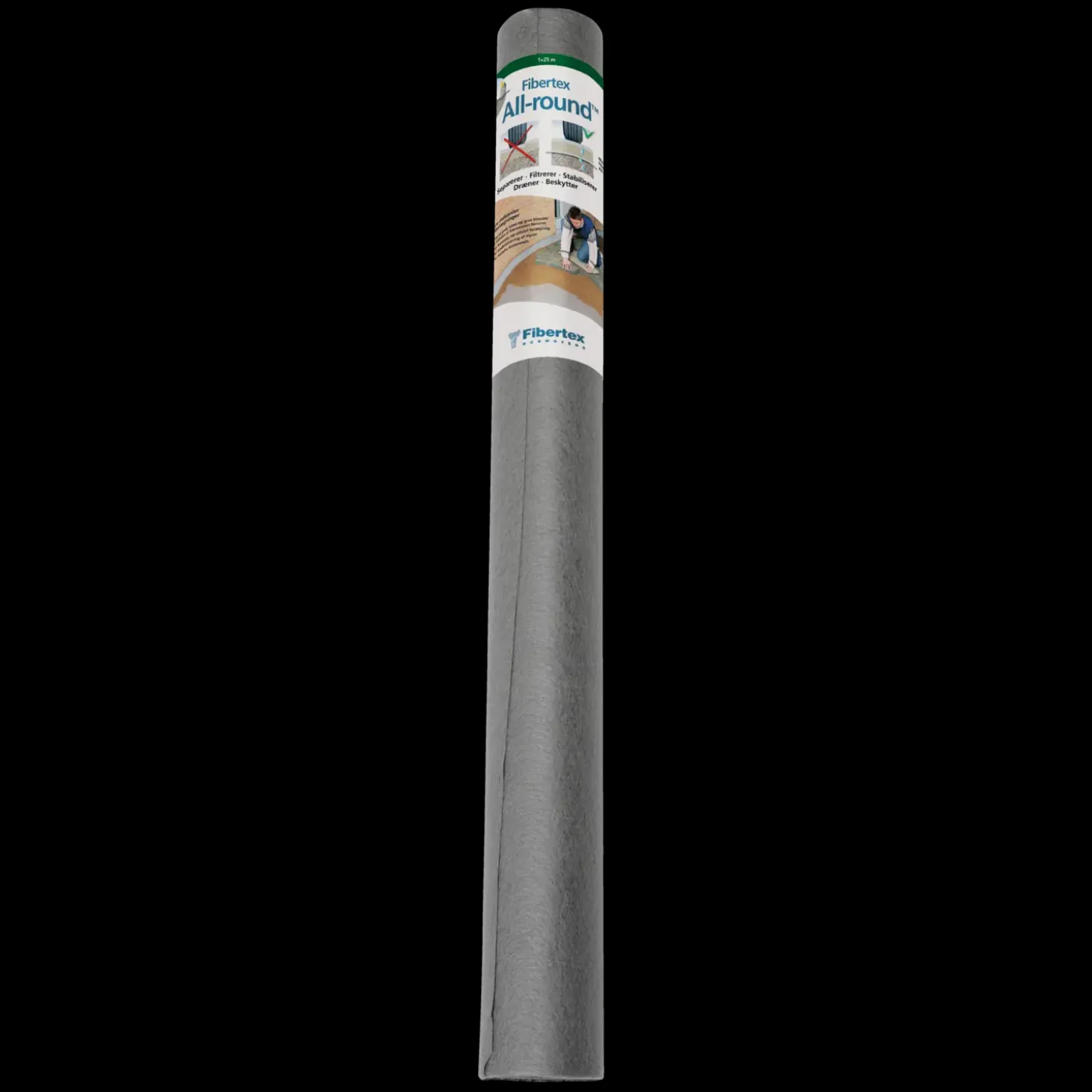 Fibertex Patio® belægningsdug 1x25 m - grå, 80 g/m2