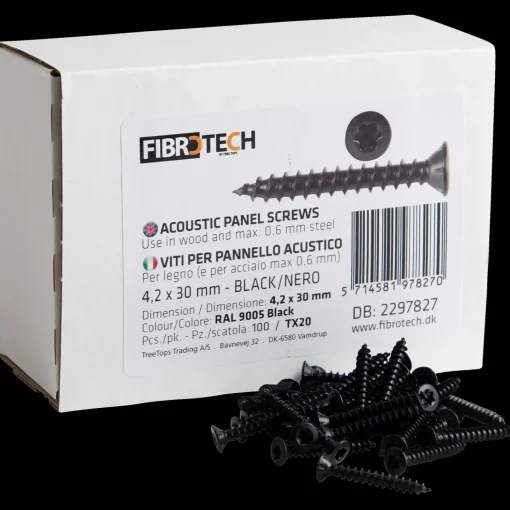 Fibrotech panelskrue 4,2x30 mm sort TX20