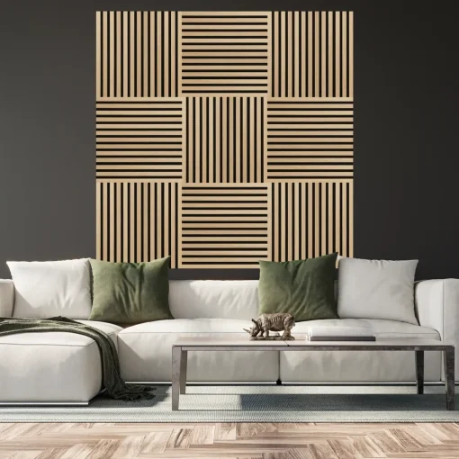 Fibrotech Square akustikpanel 22x520x520 mm ash - pk á 2 stk.