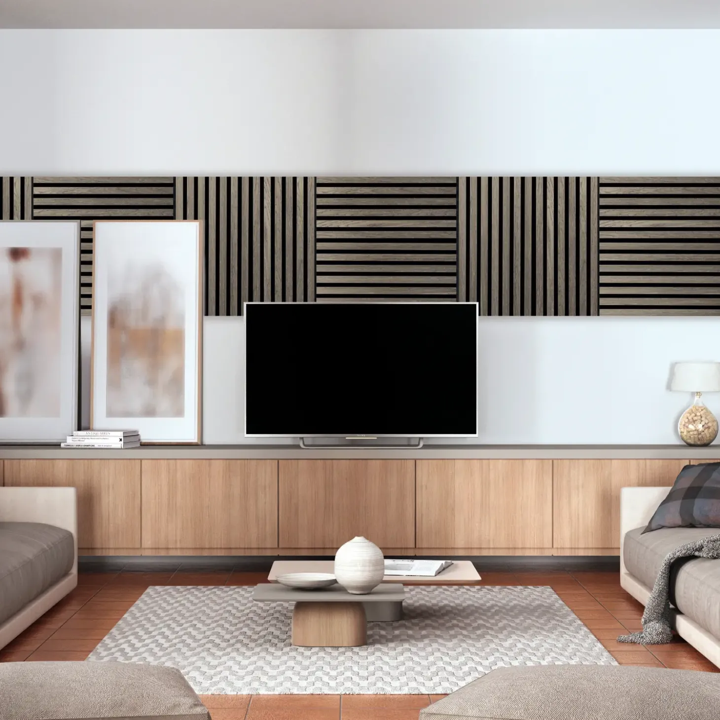 Fibrotech Square akustikpanel 22x520x520 mm grey oak - pk á 2 stk.