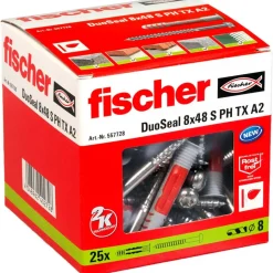 Fischer DuoSeal dyvel S A2 8x48 mm 25 stk