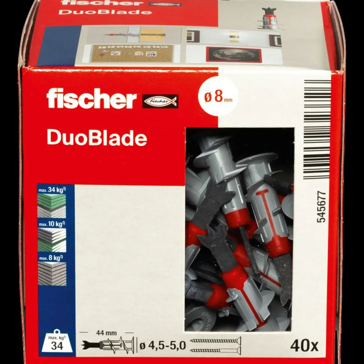 Fischer gipsdyvel duoblade DIY uden skrue 40 stk