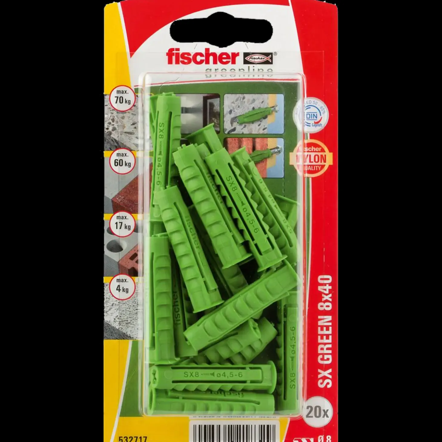 Fischer SX Green dyvel m/krave 8x40 mm 90 stk