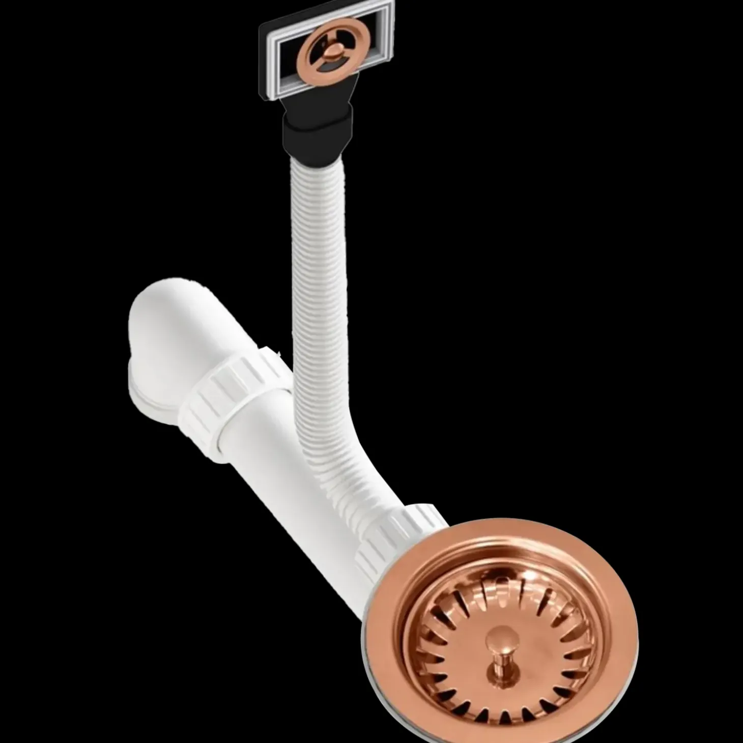 Flow FL40 bundventilsæt til køkkenvask PVD kobber