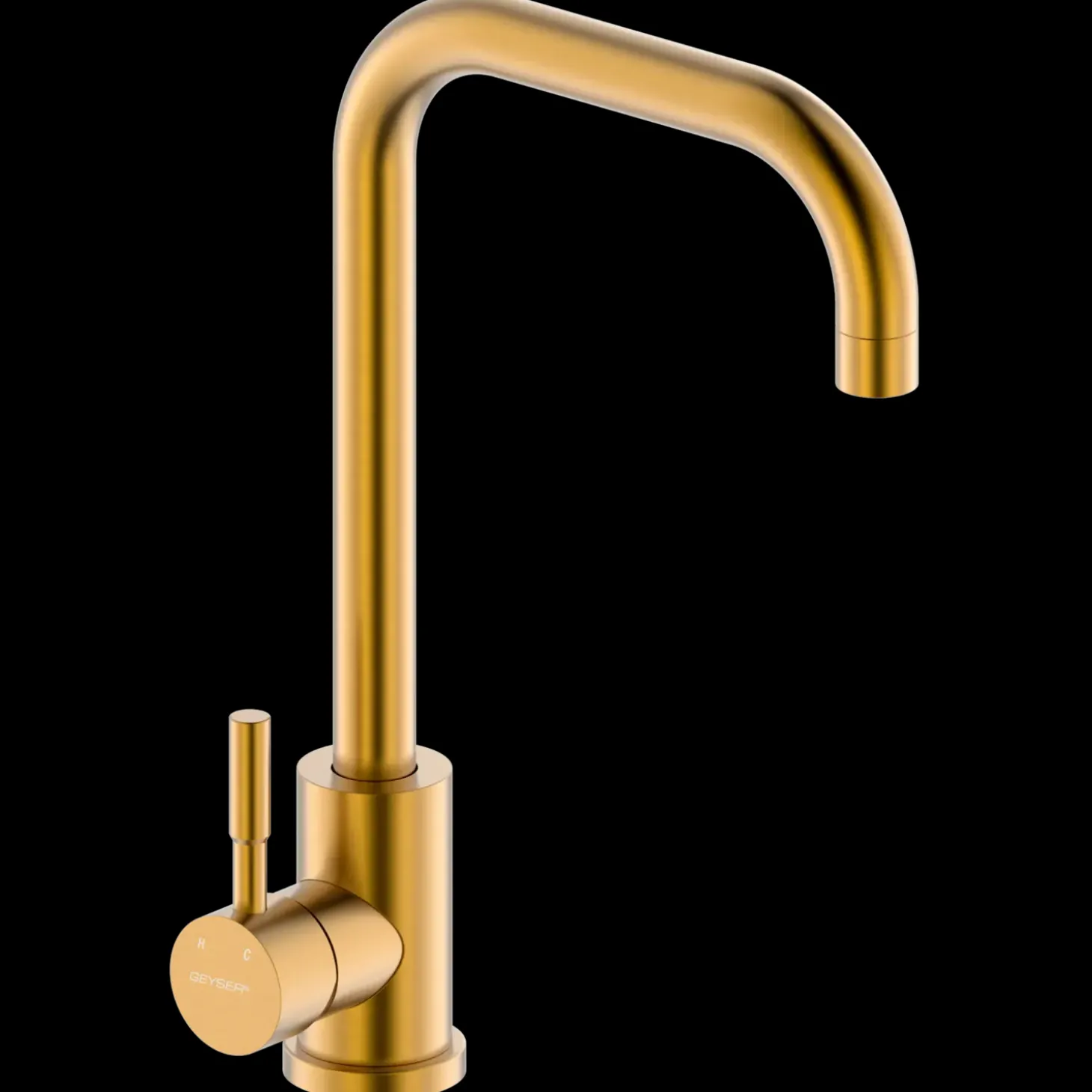 Geyser Bravo L køkkenarmatur rustfrit stål mat guld