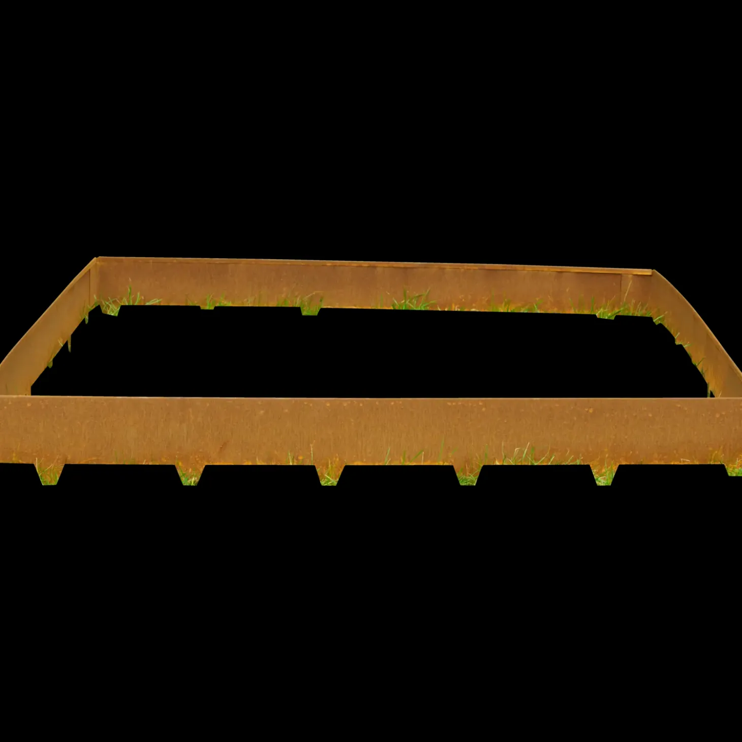 Grouw bedkanter i Cortenstål 14 x 106 cm 4-pak