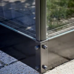 Halls Qube+ 812 drivhus sort med hærdet glas, 9,9 m²