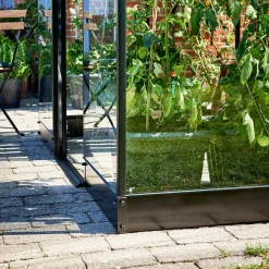 Halls Qube 66 minidrivhus sort med hærdet glas 3,9 m²