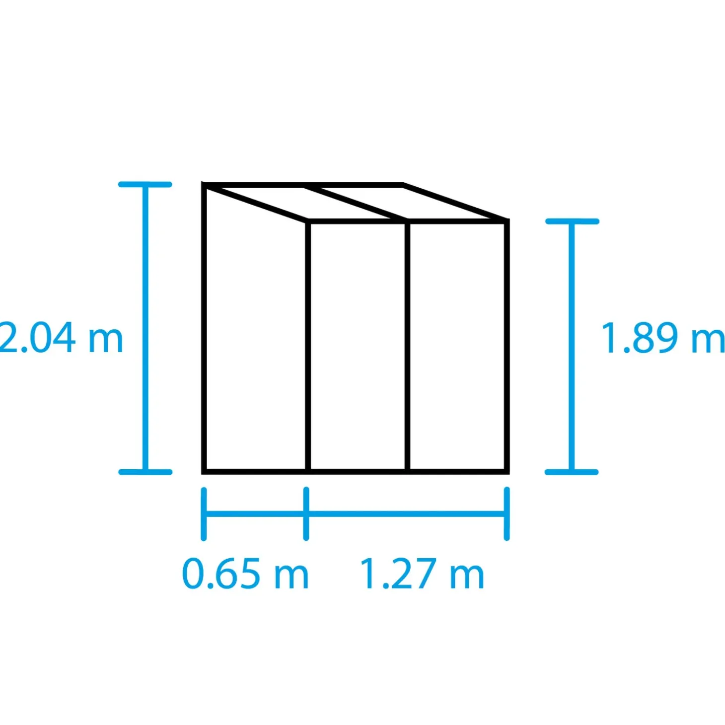 Halls Qube Lean-To 24 vægdrivhus sort med hærdet glas 0,8 m²