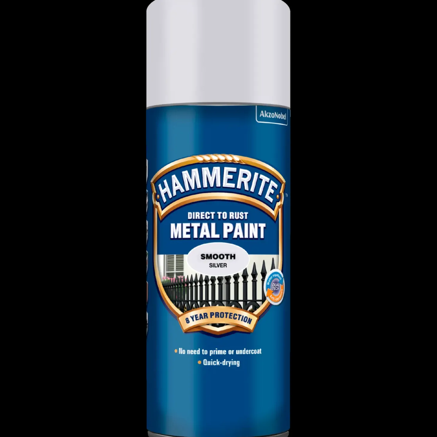 Hammerite glat-effekt metalmaling spray sølv 400 ml