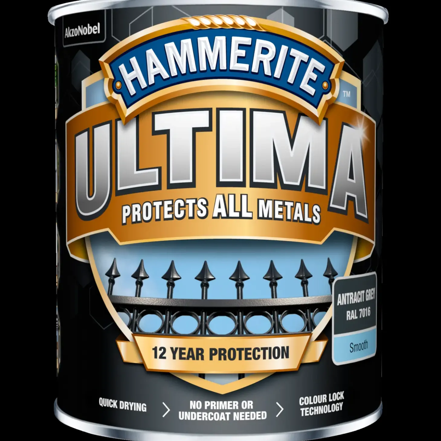 Hammerite Ultima rustbeskyttelse 12 års RAL 7016 antracit 0,75 L