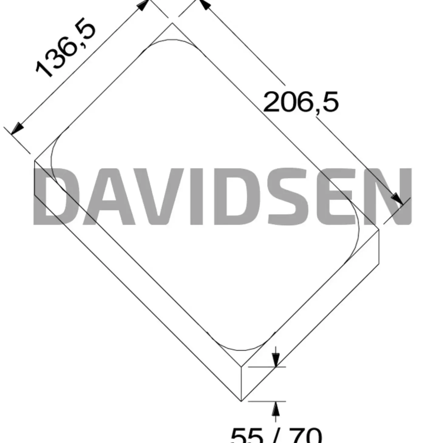 Herregårdssten med rumlet kant Gråmix 14x21x5 cm