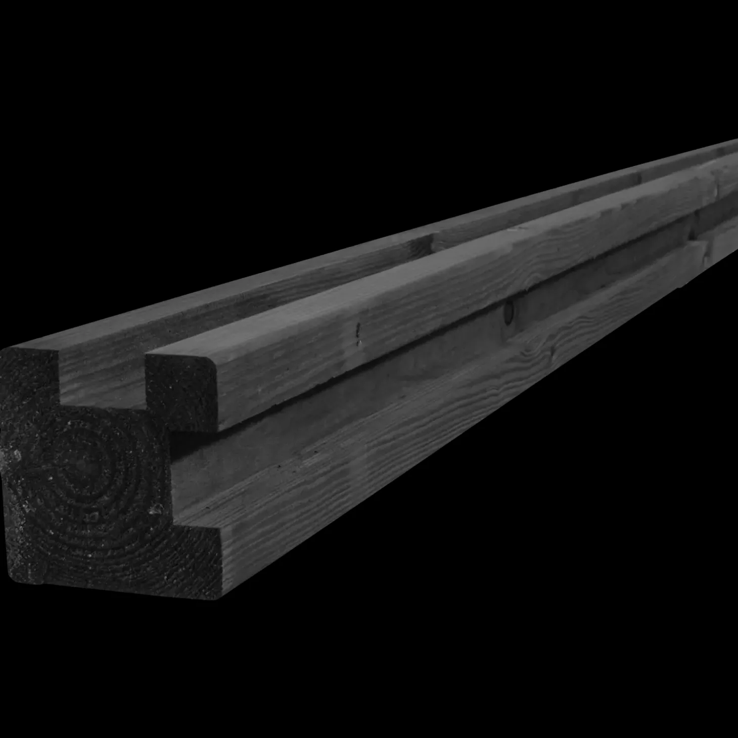 Hjørnestolpe trykimprægneret sortmalet 97x97 mm længde 2,7 m