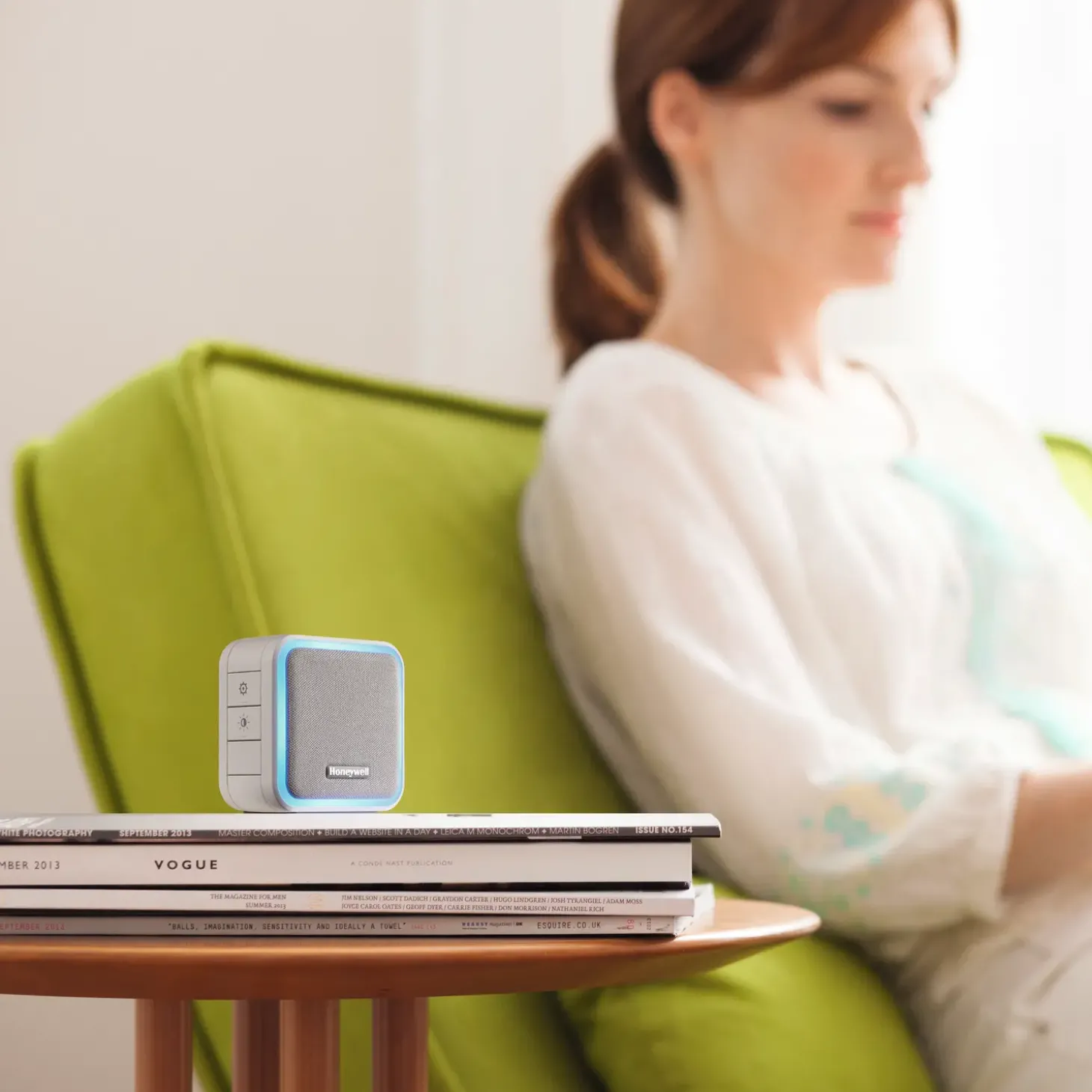 Honeywell trådløs dørklokke med 6 toner, 84 DB med halo hvid