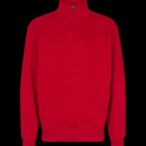 ID herre sweat cardigan rød str. XL
