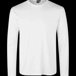 ID Interlock herre langærmet t-shirt hvid str. XL
