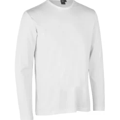 ID Interlock herre langærmet t-shirt hvid str. XL
