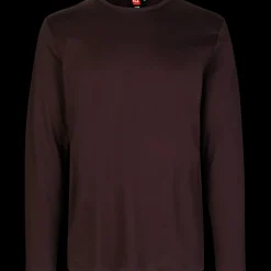 ID Interlock herre langærmet t-shirt mørk bordeaux str. XL