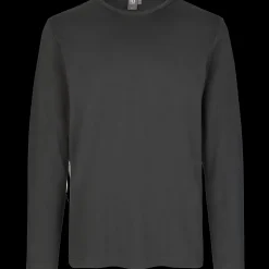 ID Interlock langærmet t-shirt koks grå str. S