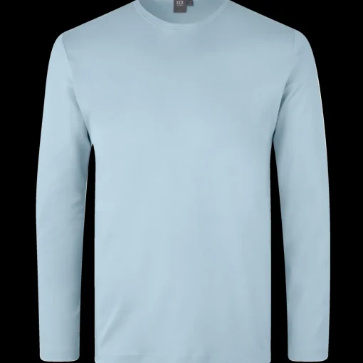 ID Interlock langærmet t-shirt lysblå str. 2XL