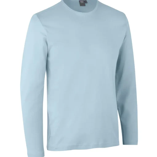 ID Interlock langærmet t-shirt lysblå str. 2XL