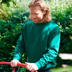 ID klassisk herre sweatshirt grøn str. L