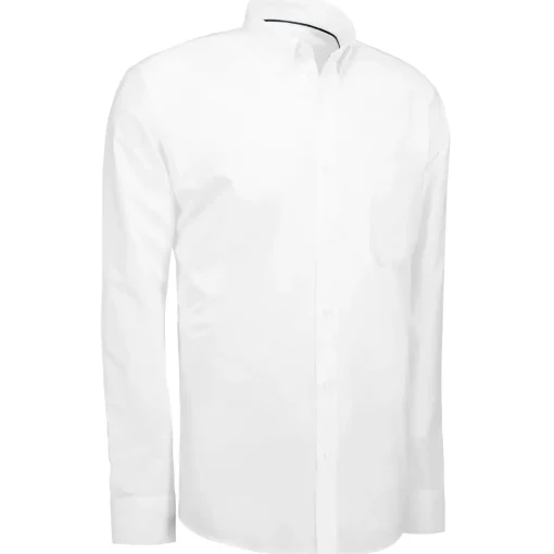 ID Oxford L/S Modern fit herre skjorte hvid str. L