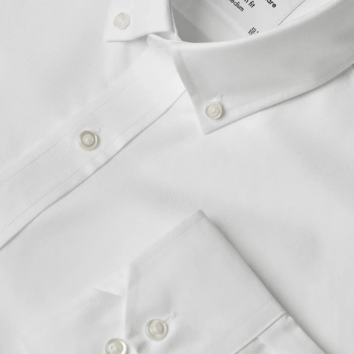 ID Oxford L/S Modern fit herre skjorte hvid str. L