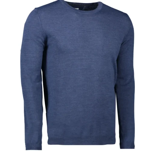ID S650 Pullover herre blå melange str. XL