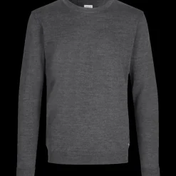 ID S650 Pullover herre mørk grå melange str. L