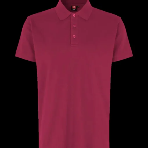 ID stretch herre poloshirt cerise str. L