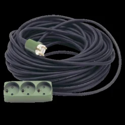 Jo-el neopren kabelsæt 10 m m/3-vejs stikdåse m/jord IP20