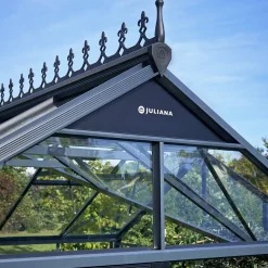 Juliana Premium drivhus antracit og sort med hærdet glas 10,9 m²