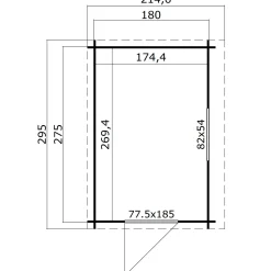 Jura redskabsskur med enkeltdør og vindue, 4,7 m²
