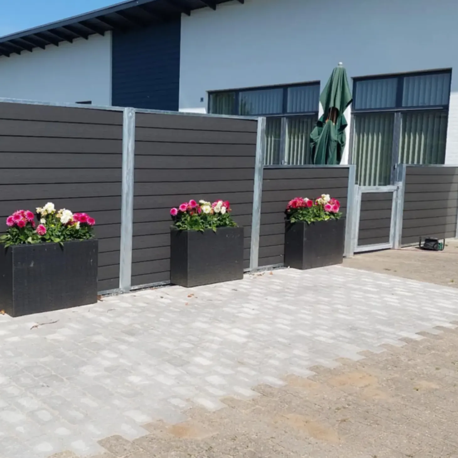 Kirkedal galvaniseret komposithegn startsæt 90 cm 25 mm klink, sort