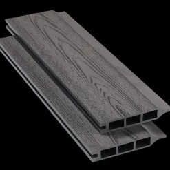 Kirkedal galvaniseret komposithegn startsæt 90 cm 25 mm fer/not, sort