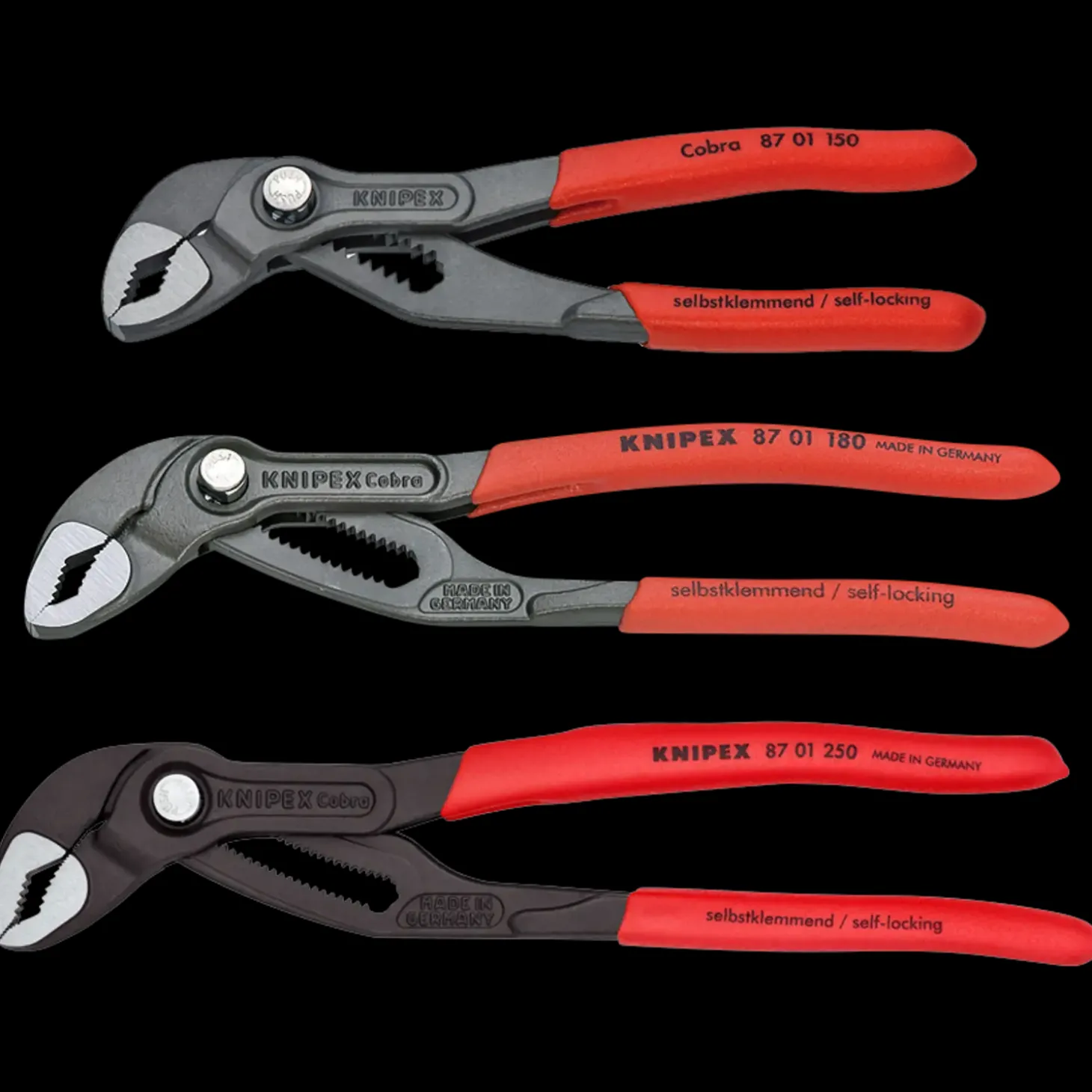 Knipex Cobra Vandpumpetangsæt 150,180, 200 mm