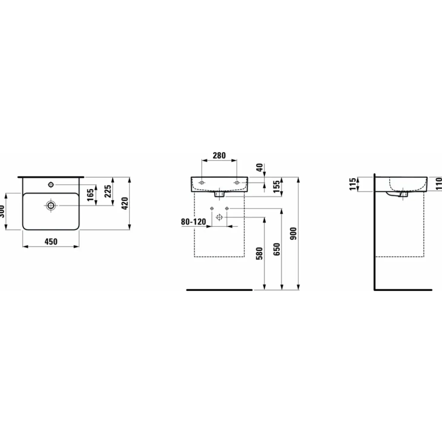 Laufen Val håndvask 450x190x500 mm hvid