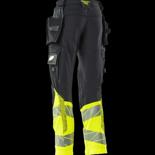 Mascot Accelerate Safe bukser med hængelommer mørk marine/hi-vis gul str. 82C52