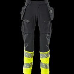 Mascot Accelerate Safe bukser med hængelommer mørk marine/hi-vis gul str. 82C52