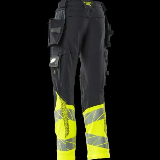 Mascot Accelerate Safe bukser med hængelommer mørk marine/hi-vis gul str. 82C52