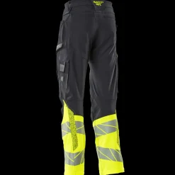Mascot Accelerate Safe bukser med knælommer mørk marine/hi-vis gul str. 82C52