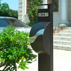 ME|FA postkasse Wave (630) sort/rustfri stål