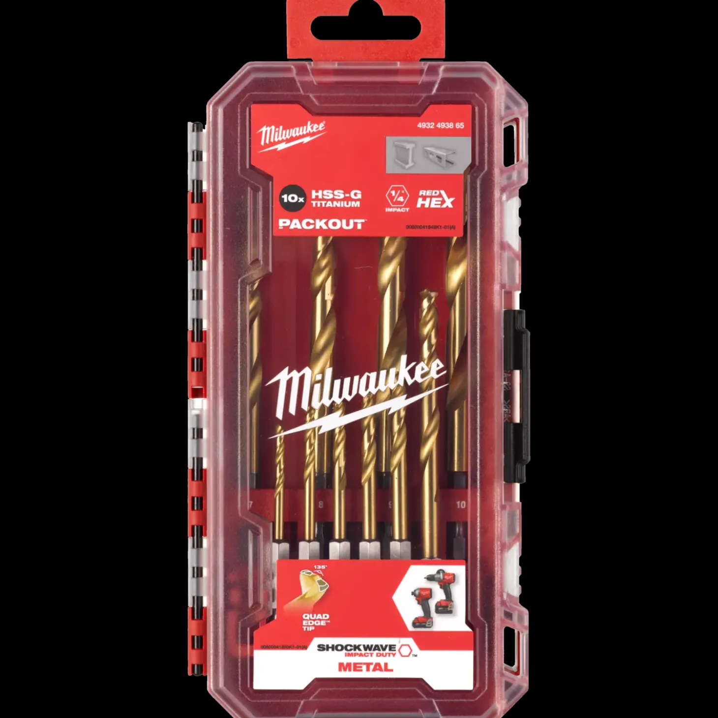 Milwaukee chockwave™ HSS-G-TIN metalborsæt 10 bor