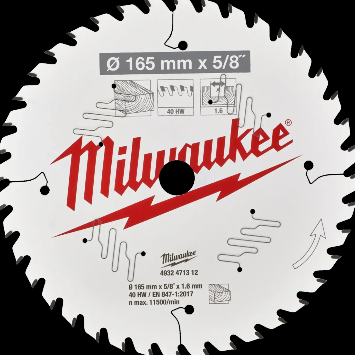 Milwaukee CSB P W rundsavklinge Ø165 mm 40 tænder