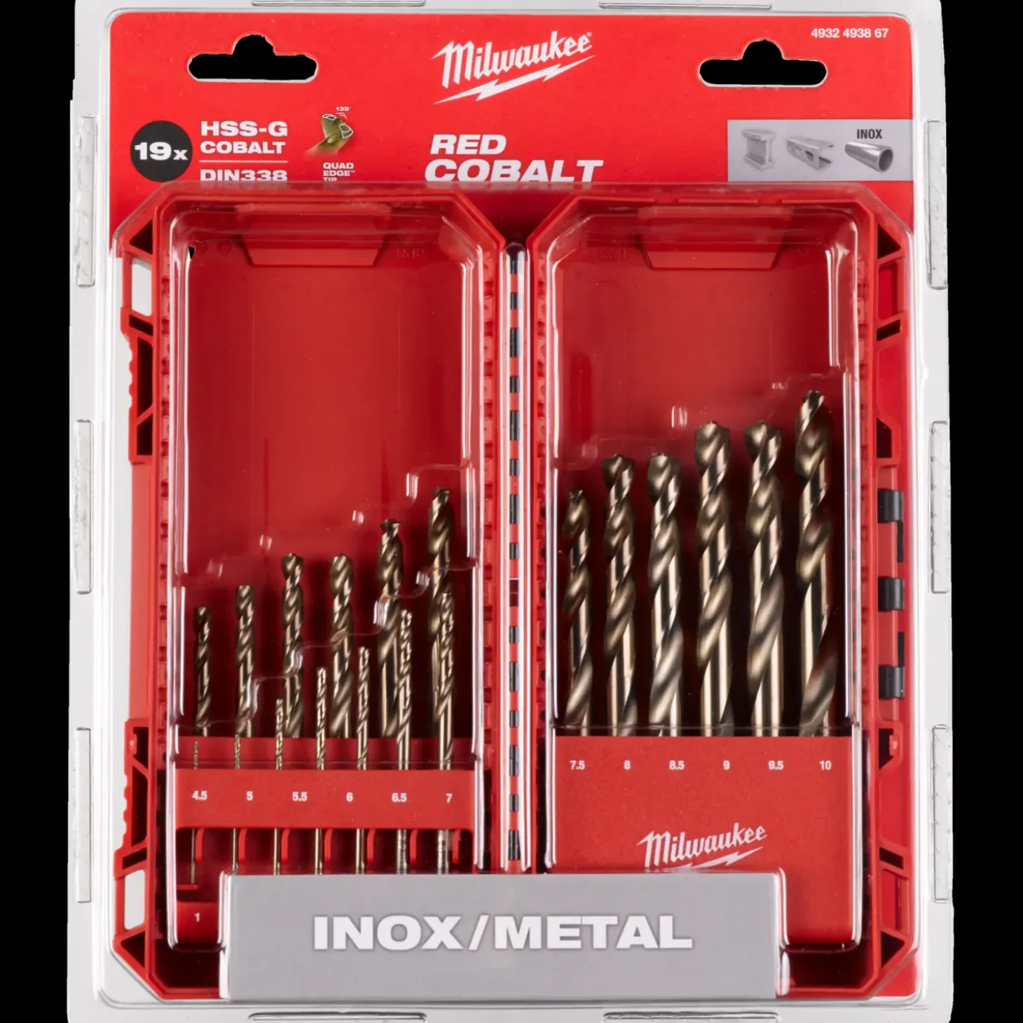 Milwaukee shockwave™ HSS-G-CO metalborsæt 19 bor