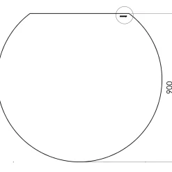 Morsø glasgulvplade cirkel med lige bagkant 60/100 x 90 cm