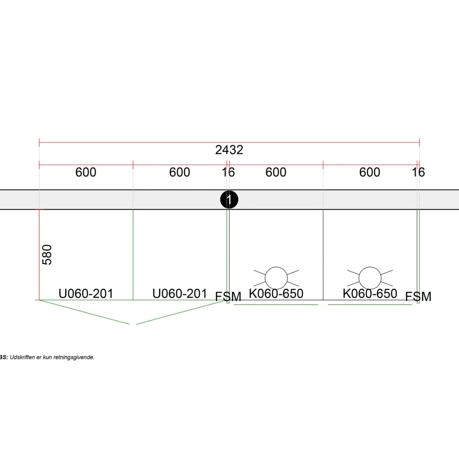 Multi-Living Pisa bryggers 2432 mm