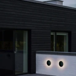 Nordlux Artego rund udendørs væglampe sort